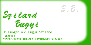 szilard bugyi business card